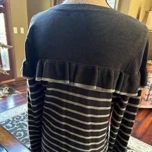 Gray sweater dress with ruffles. Never worn